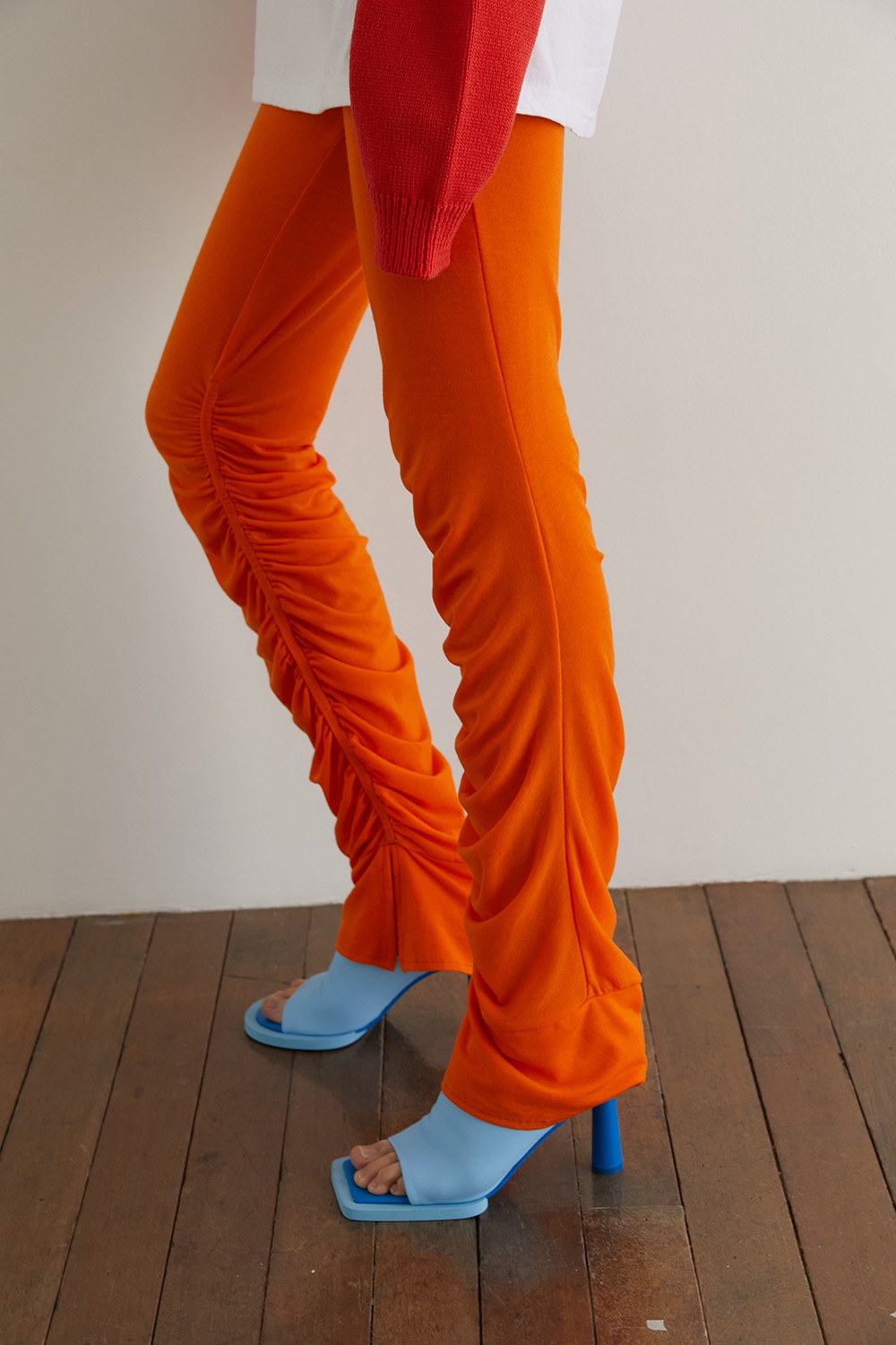 Shirring Leggings Pants/Orange